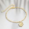 Personalized Sterling Silver Hexagon Initial Bracelet - Custom Chain Bracelet