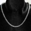 Sterling Silver Round Cut Tennis Necklace & Earring Set - 18 Inch