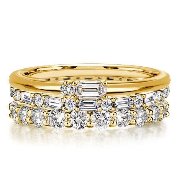 4.29 CT. TW. Eternity Stackable Band Set in 18K Gold Plated Sterling Silver