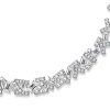 Abstract Arrangement Multi Cut Silver Tennis Necklace for Women, Sterling Silver
