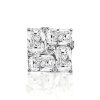 Sterling Silver Square Cushion & Round Cut Stud Earrings - 2.5 CT