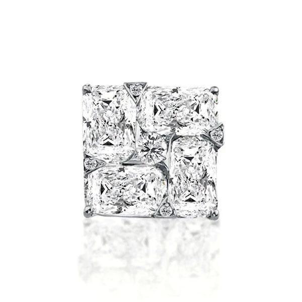 Sterling Silver Square Cushion & Round Cut Stud Earrings - 2.5 CT
