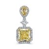 Sterling Silver Drop Earrings with 9.52 CT. TW. Center Stone