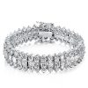 Triple Row Radiant Tennis Bracelet in 925 Sterling Silver with Rhodium Finish