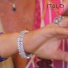 Triple Row Radiant Tennis Bracelet in 925 Sterling Silver with Rhodium Finish