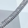Triple Row Radiant Tennis Bracelet in 925 Sterling Silver with Rhodium Finish