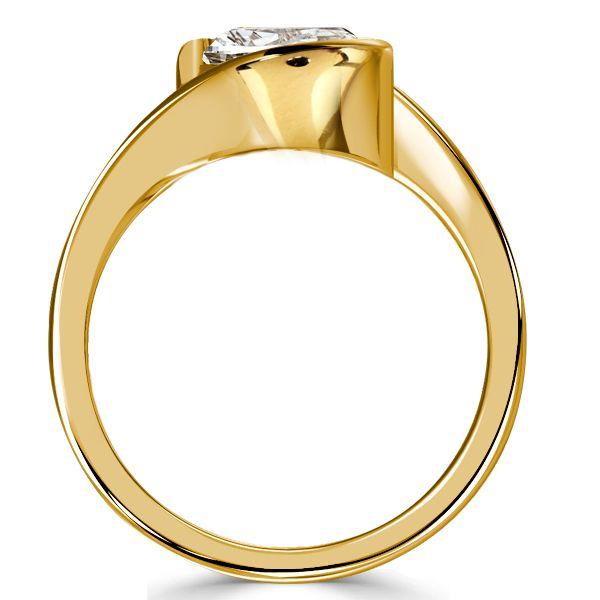 Pear Cut Solitaire Bypass Engagement Ring - 18K Gold Plated Sterling Silver