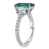 Emerald Cut Three Stone Engagement Ring - Sterling Silver