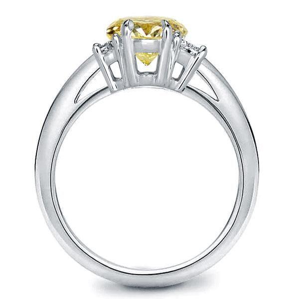 Oval Created Topaz Three Stone Engagement Ring in Sterling Silver