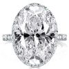 Oval Cut Sterling Silver Engagement Ring - White Gold Finish