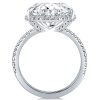 Oval Cut Sterling Silver Engagement Ring - White Gold Finish
