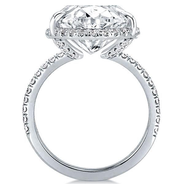 Oval Cut Sterling Silver Engagement Ring - White Gold Finish