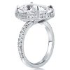 Oval Cut Sterling Silver Engagement Ring - White Gold Finish