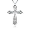 Sterling Silver Cross Necklace - 925 Silver Pendant Necklace for Women - Available in Multiple Chain Lengths
