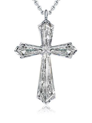 Sterling Silver Cross Necklace - 925 Silver Pendant Necklace for Women - Available in Multiple Chain Lengths