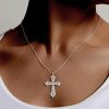 Sterling Silver Cross Necklace - 925 Silver Pendant Necklace for Women - Available in Multiple Chain Lengths