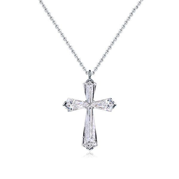 Sterling Silver Cross Necklace - 925 Silver Pendant Necklace for Women - Available in Multiple Chain Lengths