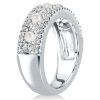 Women's Pearl Half Eternity Wedding Band, 4.5 CT. TW., Sterling Silver Anniversary Ring