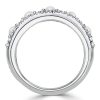 Women's Pearl Half Eternity Wedding Band, 4.5 CT. TW., Sterling Silver Anniversary Ring