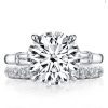Three Stone Created White Sapphire Bridal Jewelry Set in 925 Sterling Silver