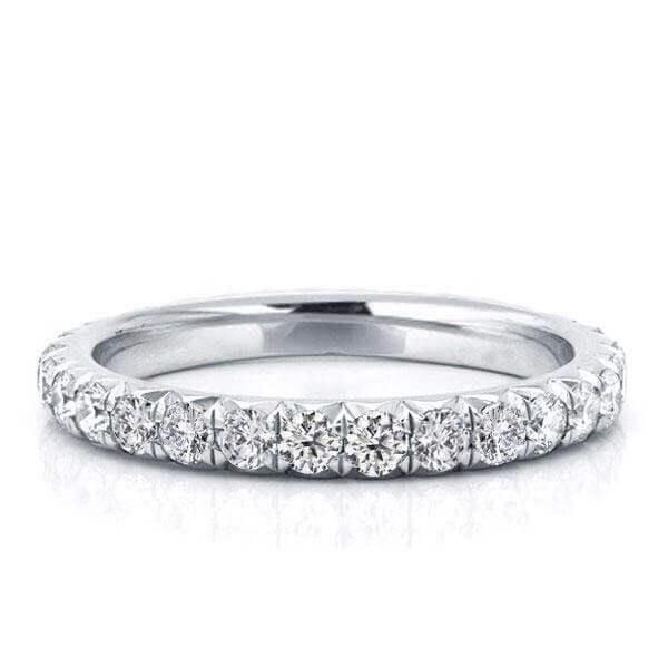 Three Stone Created White Sapphire Bridal Jewelry Set in 925 Sterling Silver