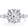 Three Stone Created White Sapphire Bridal Jewelry Set in 925 Sterling Silver