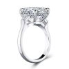 Three Stone Created White Sapphire Bridal Jewelry Set in 925 Sterling Silver