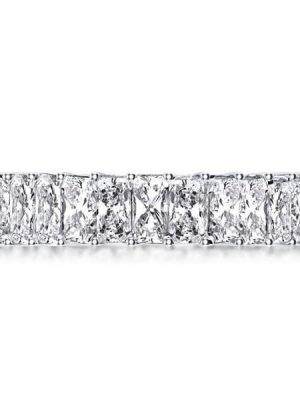 7.00 CT. TW. Sapphire Eternity Band in Rhodium Plated 925 Sterling Silver
