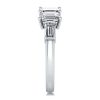 Emerald and Baguette Cut Diamond Half Eternity Wedding Band in Sterling Silver