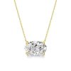 18K Gold Plated Sterling Silver Oval Pendant Necklace and Stud Earrings Jewelry Set