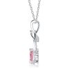 Sterling Silver Pear Cut Pink Sapphire Knot Pendant Necklace for Women