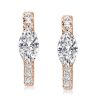 Marquise Cut Rose Gold Hoop Earrings - 18K Rose Gold Sterling Silver, 1.20 CT. TW.