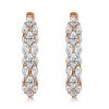 Marquise Cut Rose Gold Hoop Earrings for Women | 5.32 CTW Sterling Silver