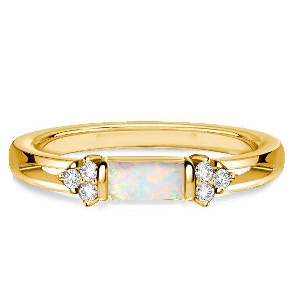 Vintage Style Opal Wedding Band Ring - 925 Sterling Silver