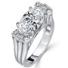 Oval Cut Blue Topaz Engagement Ring for Women in 925 Sterling Silver