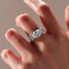 Oval Cut Blue Topaz Engagement Ring for Women in 925 Sterling Silver