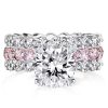 Eternity Created Pink and White Sapphire 3-Piece Sterling Silver Wedding Set