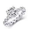 Eternity Created Pink and White Sapphire 3-Piece Sterling Silver Wedding Set