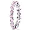 Eternity Created Pink and White Sapphire 3-Piece Sterling Silver Wedding Set