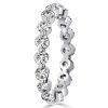 Eternity Created Pink and White Sapphire 3-Piece Sterling Silver Wedding Set