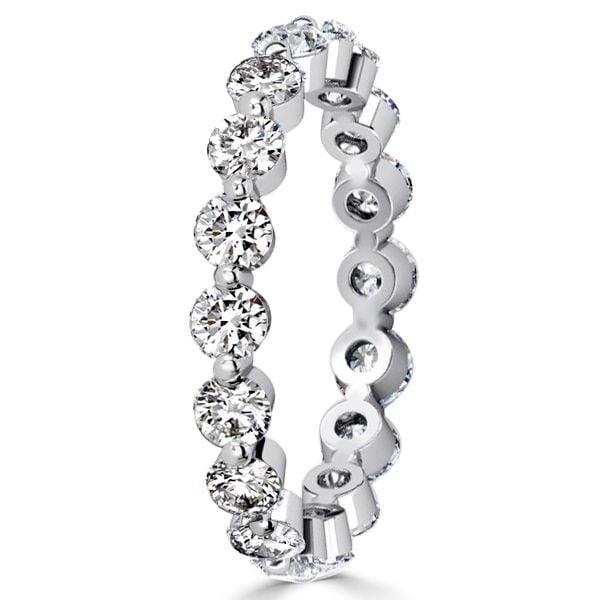 Eternity Created Pink and White Sapphire 3-Piece Sterling Silver Wedding Set