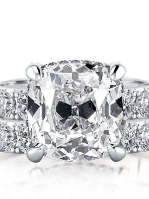 White Sapphire Bridal Ring Set - 925 Sterling Silver