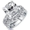 White Sapphire Bridal Ring Set - 925 Sterling Silver