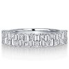 Double Row Baguette Half Eternity Wedding Band in Sterling Silver (1.26 CT. TW.)