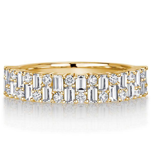 Double Row Baguette Half Eternity Wedding Band in Sterling Silver (1.26 CT. TW.)