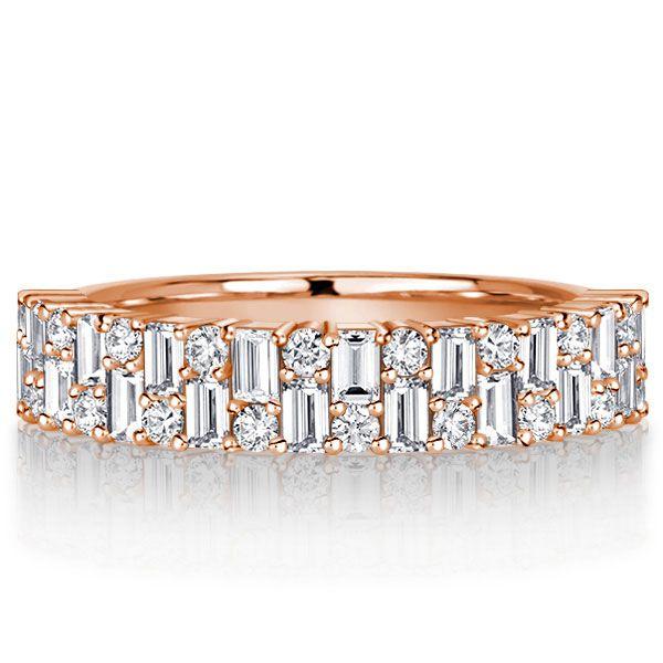 Double Row Baguette Half Eternity Wedding Band in Sterling Silver (1.26 CT. TW.)
