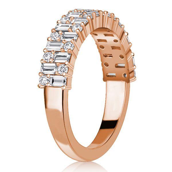 Double Row Baguette Half Eternity Wedding Band in Sterling Silver (1.26 CT. TW.)