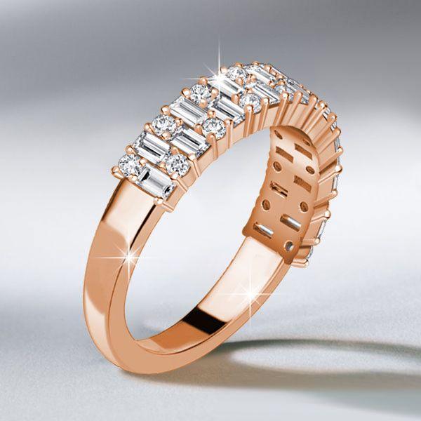 Double Row Baguette Half Eternity Wedding Band in Sterling Silver (1.26 CT. TW.)