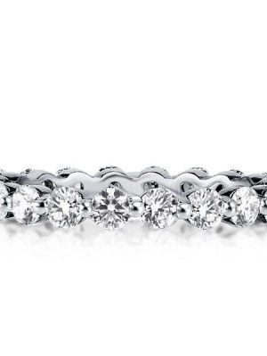 925 Sterling Silver Eternity Wedding Band with 2.20 CT. TW. White Sapphire