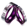 Purple Titanium Steel Couple Rings - Unique Wedding Bands for Him & Her